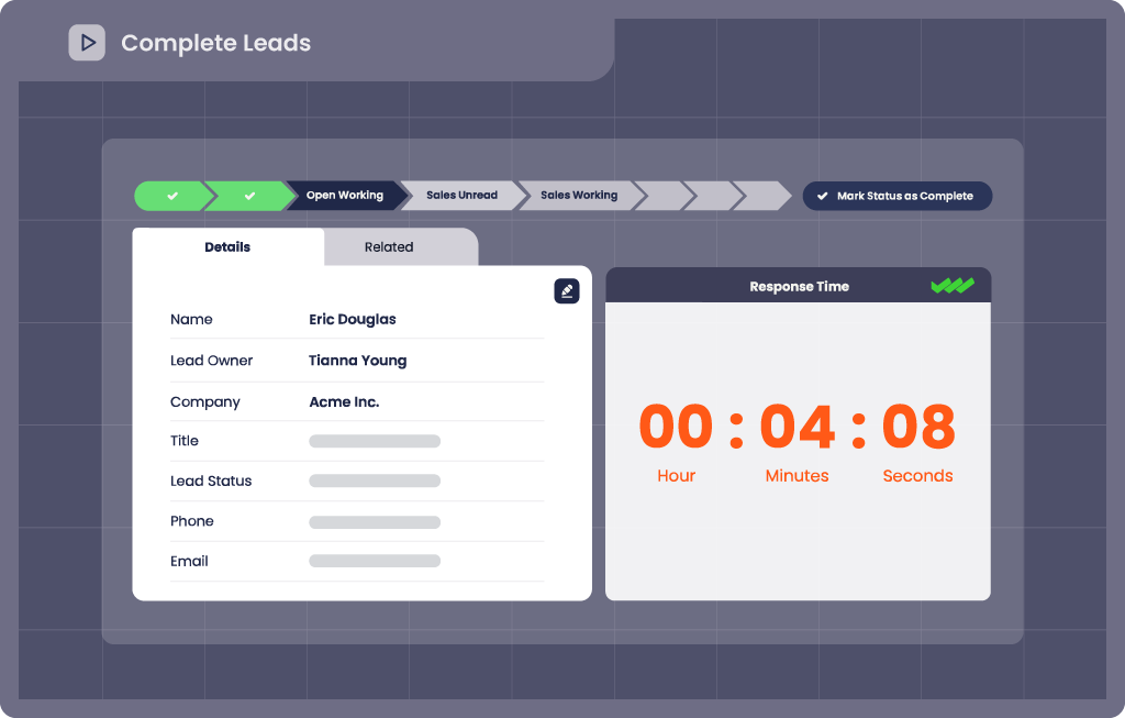 lead to account matching speed to lead timer