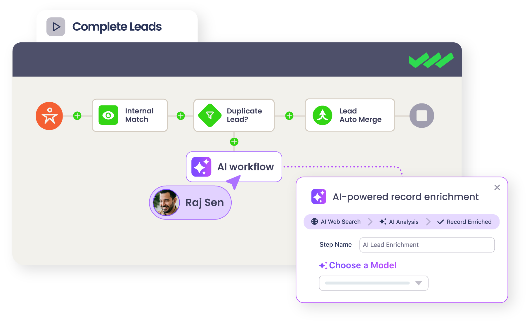 UI of AI solutions in Traction Complete product